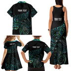 Aotearoa Personalized Lawn Bowls Maori Family Matching Tank Maxi Dress and Hawaiian Shirt New Zealand Paua Shell Tribal Silver Fern - Aussie Hoodie