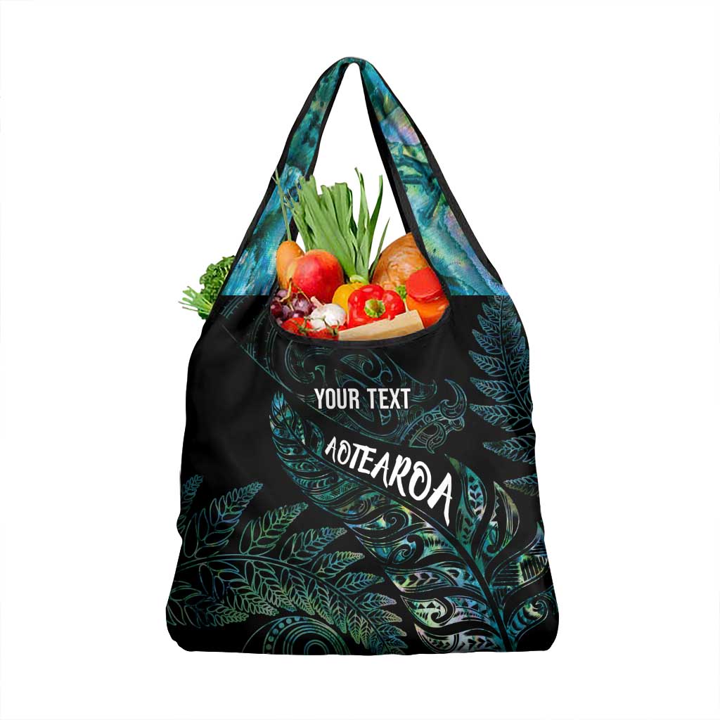Aotearoa Personalized Lawn Bowls Maori Grocery Bag New Zealand Paua Shell Tribal Silver Fern - Aussie Hoodie
