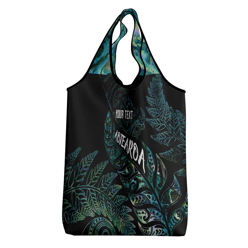 Aotearoa Personalized Lawn Bowls Maori Grocery Bag New Zealand Paua Shell Tribal Silver Fern - Aussie Hoodie