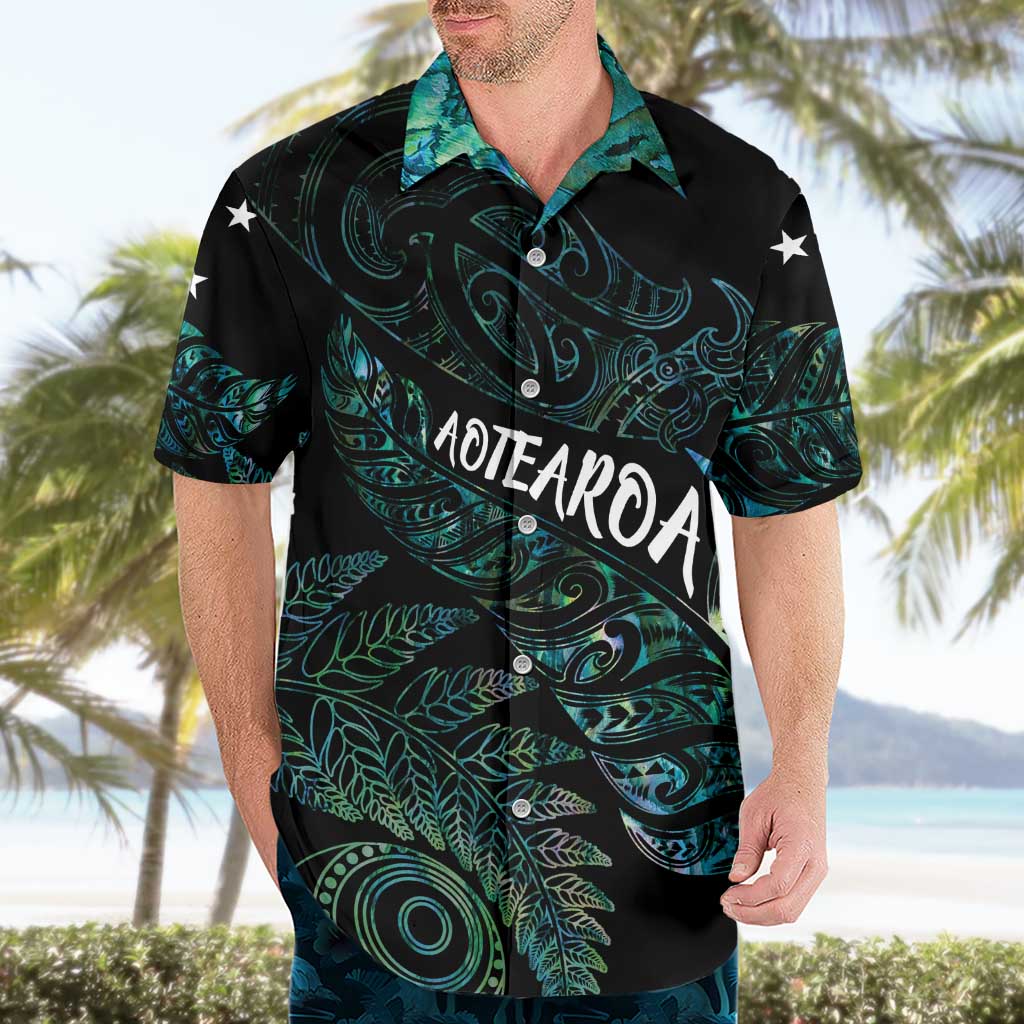 Aotearoa Personalized Lawn Bowls Maori Hawaiian Shirt New Zealand Paua Shell Tribal Silver Fern - Aussie Hoodie
