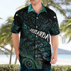 Aotearoa Personalized Lawn Bowls Maori Hawaiian Shirt New Zealand Paua Shell Tribal Silver Fern - Aussie Hoodie