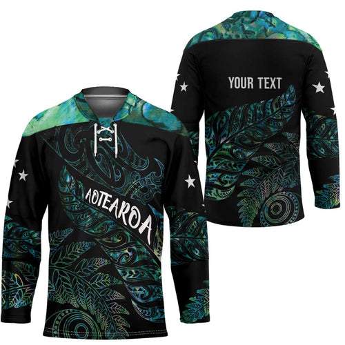Aotearoa Personalized Lawn Bowls Maori Hockey Jersey New Zealand Paua Shell Tribal Silver Fern - Aussie Hoodie