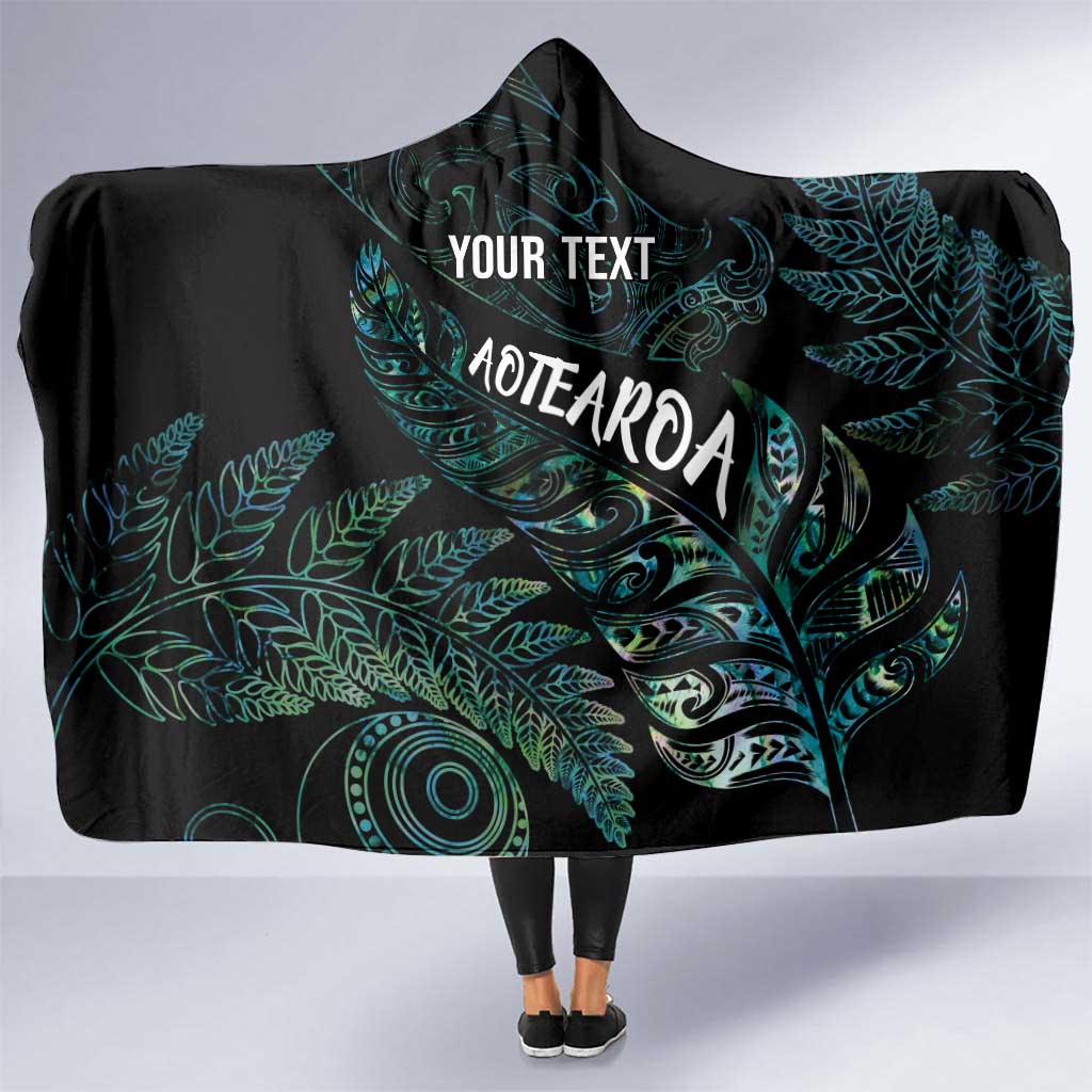 Aotearoa Personalized Lawn Bowls Maori Hooded Blanket New Zealand Paua Shell Tribal Silver Fern - Aussie Hoodie