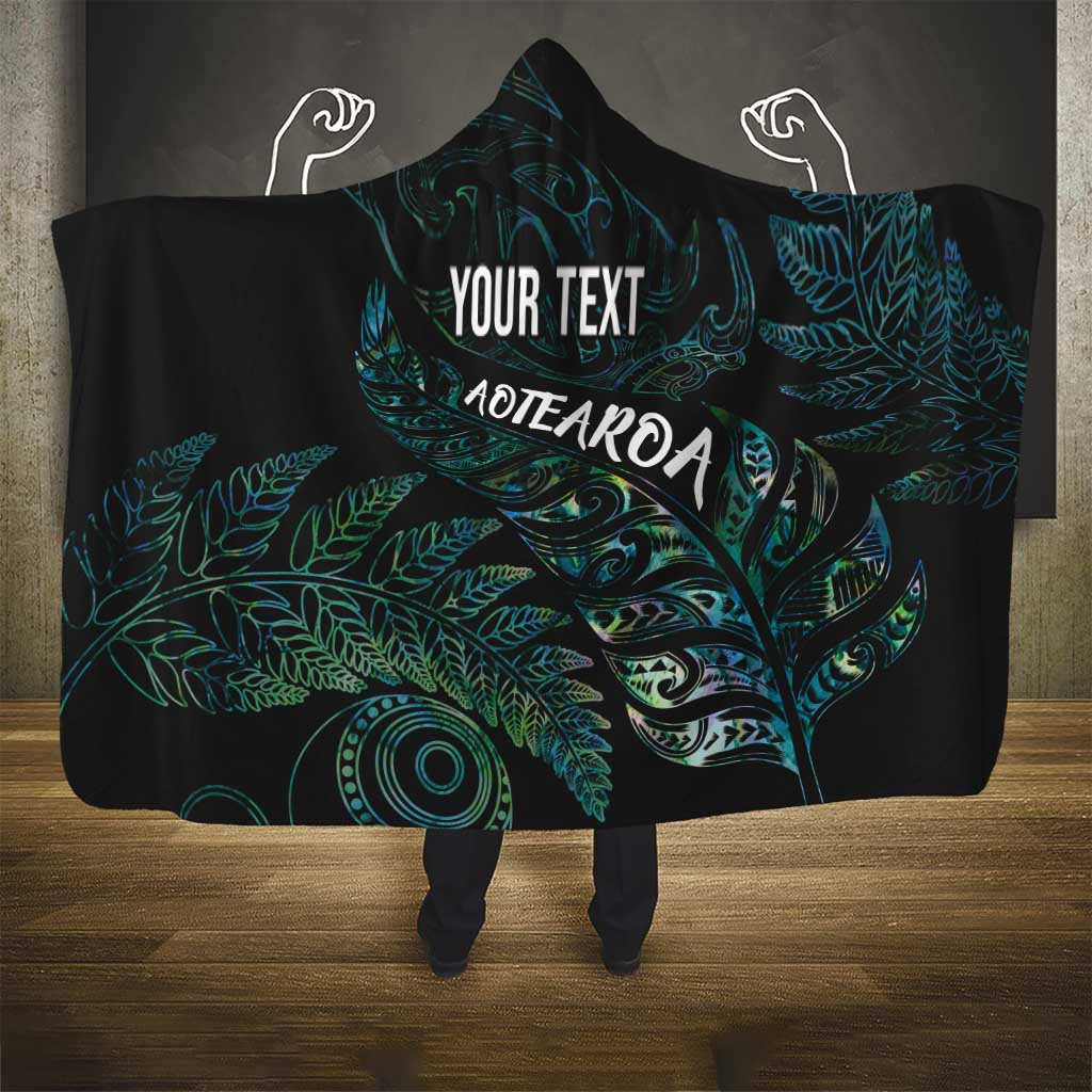 Aotearoa Personalized Lawn Bowls Maori Hooded Blanket New Zealand Paua Shell Tribal Silver Fern - Aussie Hoodie