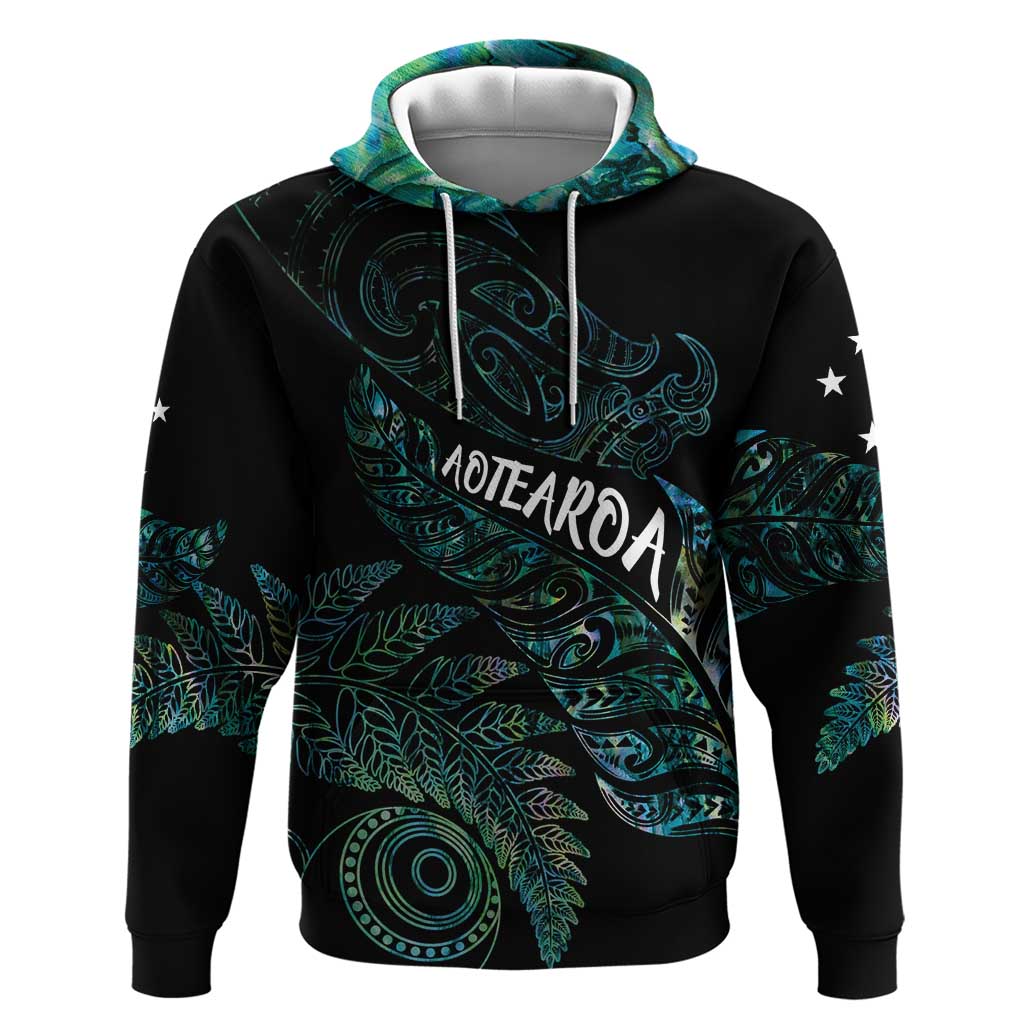 Aotearoa Personalized Lawn Bowls Maori Hoodie New Zealand Paua Shell Tribal Silver Fern - Aussie Hoodie