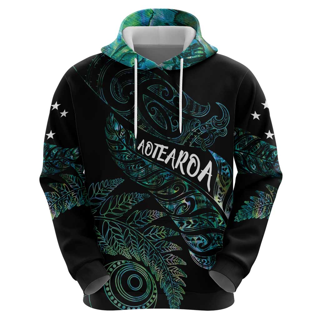 Aotearoa Personalized Lawn Bowls Maori Hoodie New Zealand Paua Shell Tribal Silver Fern - Aussie Hoodie