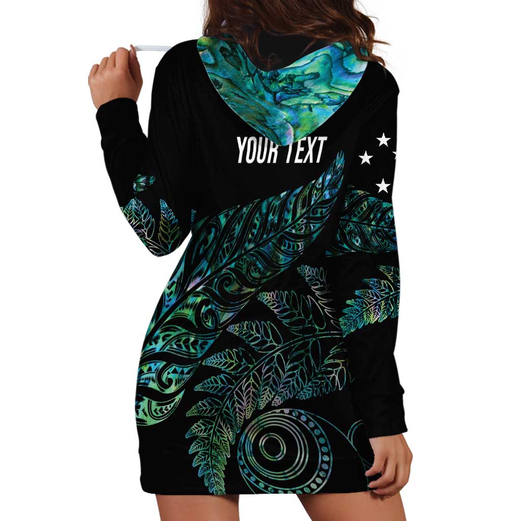 Aotearoa Personalized Lawn Bowls Maori Hoodie Dress New Zealand Paua Shell Tribal Silver Fern - Aussie Hoodie
