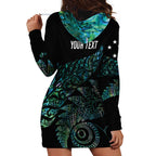 Aotearoa Personalized Lawn Bowls Maori Hoodie Dress New Zealand Paua Shell Tribal Silver Fern - Aussie Hoodie