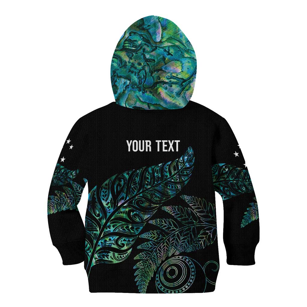 Aotearoa Personalized Lawn Bowls Maori Kid Hoodie New Zealand Paua Shell Tribal Silver Fern - Aussie Hoodie