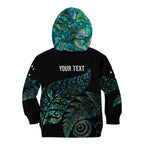 Aotearoa Personalized Lawn Bowls Maori Kid Hoodie New Zealand Paua Shell Tribal Silver Fern - Aussie Hoodie