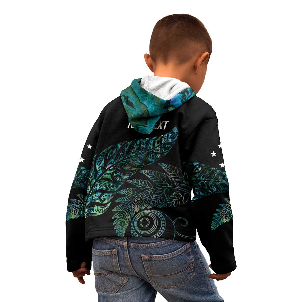 Aotearoa Personalized Lawn Bowls Maori Kid Hoodie New Zealand Paua Shell Tribal Silver Fern - Aussie Hoodie