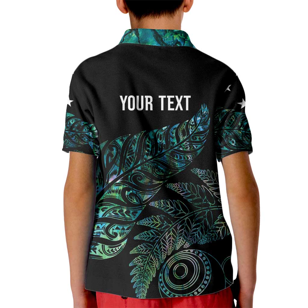 Aotearoa Personalized Lawn Bowls Maori Kid Polo Shirt New Zealand Paua Shell Tribal Silver Fern - Aussie Hoodie