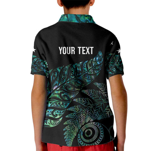 Aotearoa Personalized Lawn Bowls Maori Kid Polo Shirt New Zealand Paua Shell Tribal Silver Fern - Aussie Hoodie