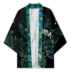 Aotearoa Personalized Lawn Bowls Maori Kimono New Zealand Paua Shell Tribal Silver Fern - Aussie Hoodie