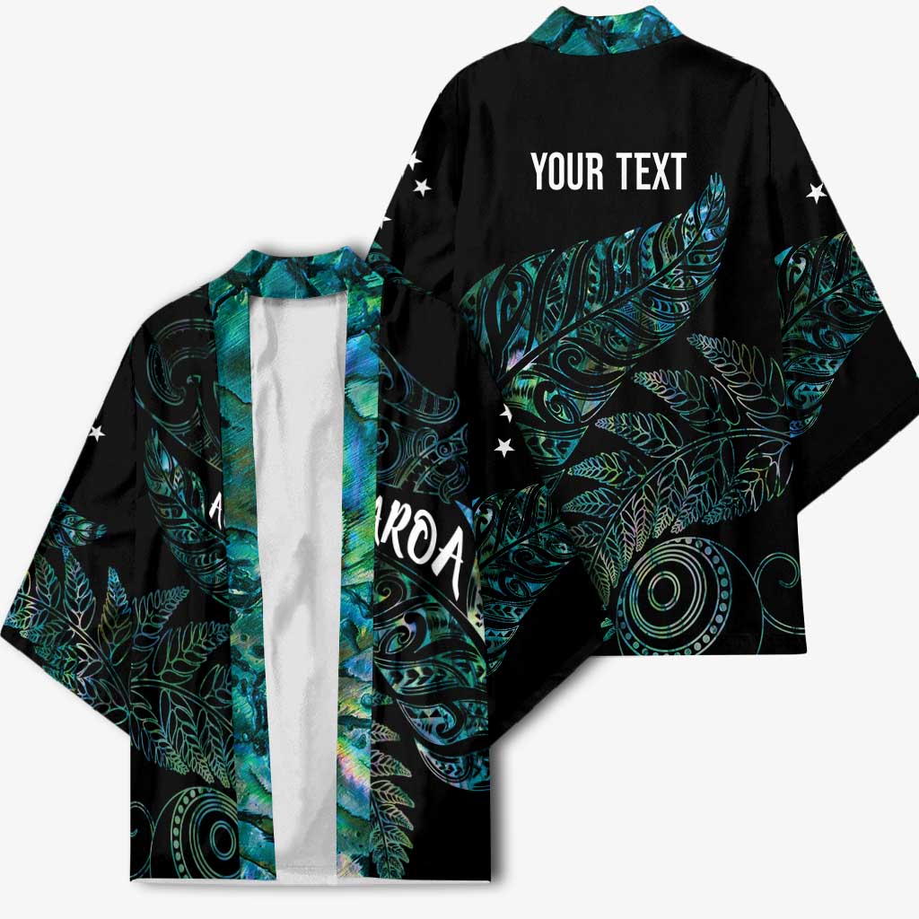 Aotearoa Personalized Lawn Bowls Maori Kimono New Zealand Paua Shell Tribal Silver Fern - Aussie Hoodie