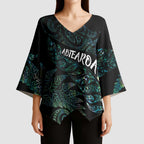 Aotearoa Personalized Lawn Bowls Maori Kimono Sleeve Blouse New Zealand Paua Shell Tribal Silver Fern - Aussie Hoodie