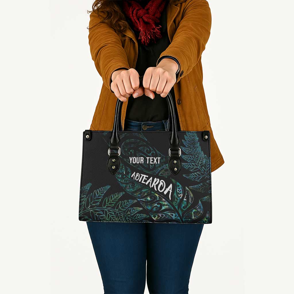 Aotearoa Personalized Lawn Bowls Maori Leather Bag New Zealand Paua Shell Tribal Silver Fern - Aussie Hoodie