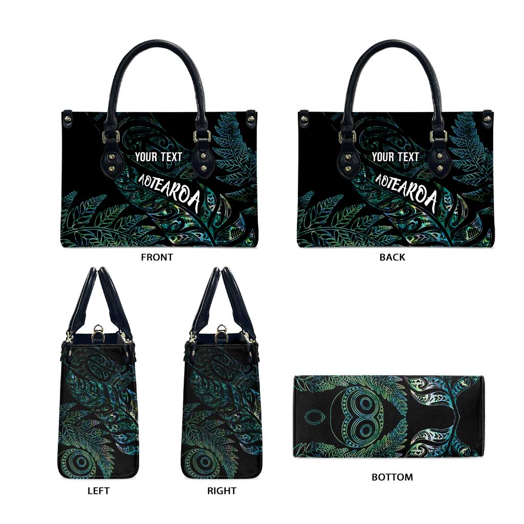 Aotearoa Personalized Lawn Bowls Maori Leather Bag New Zealand Paua Shell Tribal Silver Fern - Aussie Hoodie