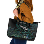 Aotearoa Personalized Lawn Bowls Maori Leather Tote Bag New Zealand Paua Shell Tribal Silver Fern - Aussie Hoodie