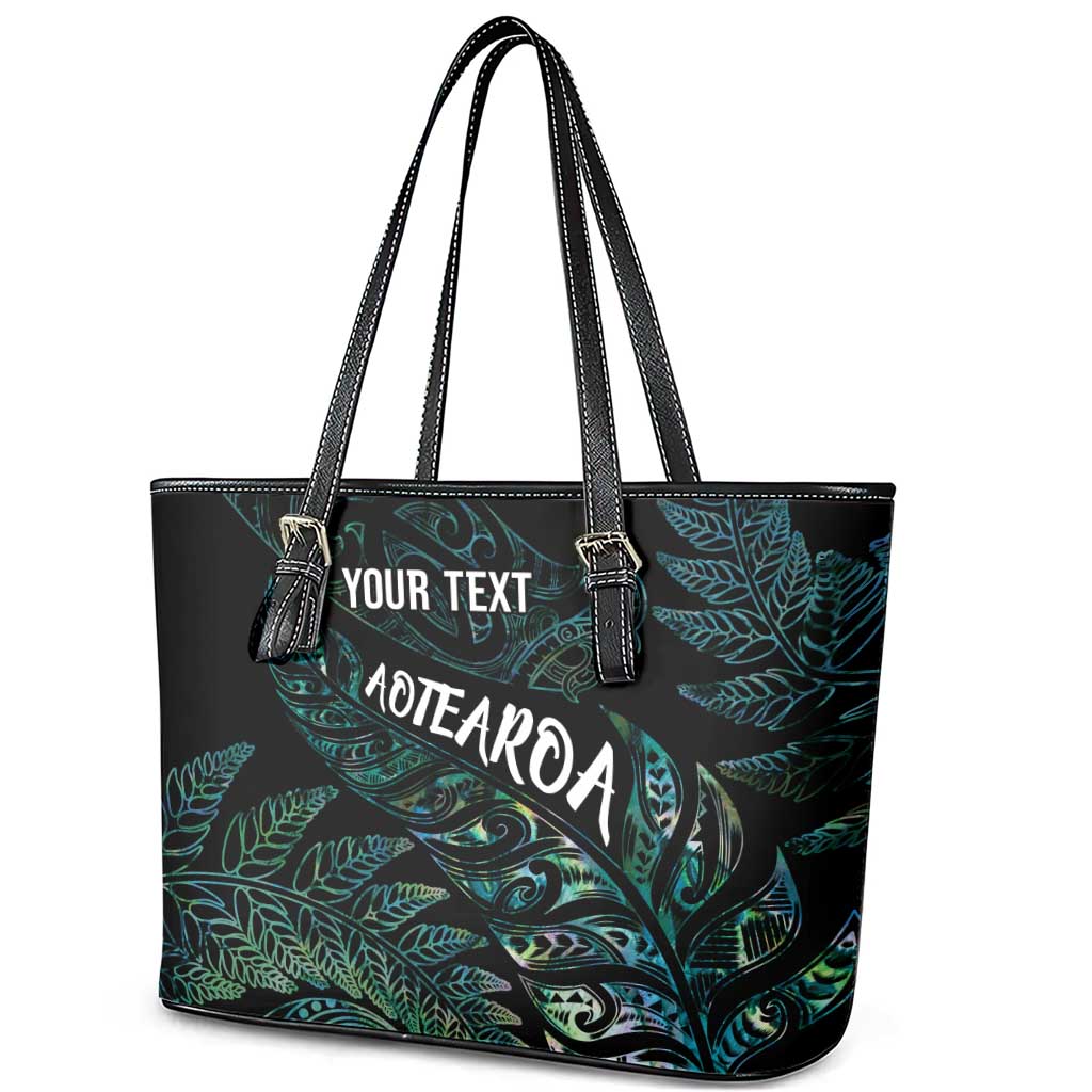 Aotearoa Personalized Lawn Bowls Maori Leather Tote Bag New Zealand Paua Shell Tribal Silver Fern - Aussie Hoodie