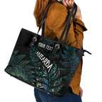 Aotearoa Personalized Lawn Bowls Maori Leather Tote Bag New Zealand Paua Shell Tribal Silver Fern - Aussie Hoodie