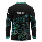 Aotearoa Personalized Lawn Bowls Maori Long Sleeve Polo Shirt New Zealand Paua Shell Tribal Silver Fern - Aussie Hoodie