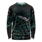 Aotearoa Personalized Lawn Bowls Maori Long Sleeve Shirt New Zealand Paua Shell Tribal Silver Fern - Aussie Hoodie