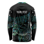 Aotearoa Personalized Lawn Bowls Maori Long Sleeve Shirt New Zealand Paua Shell Tribal Silver Fern - Aussie Hoodie