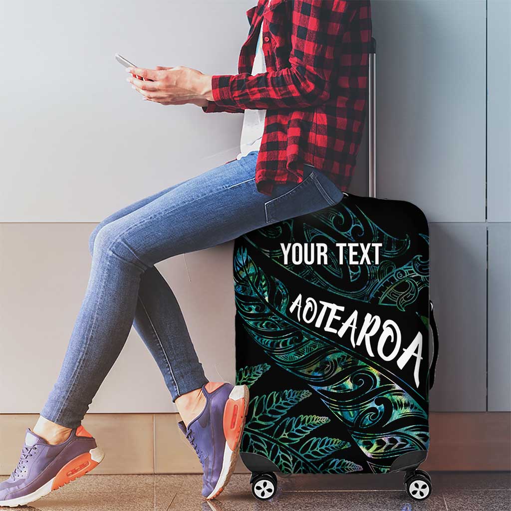 Aotearoa Personalized Lawn Bowls Maori Luggage Cover New Zealand Paua Shell Tribal Silver Fern - Aussie Hoodie