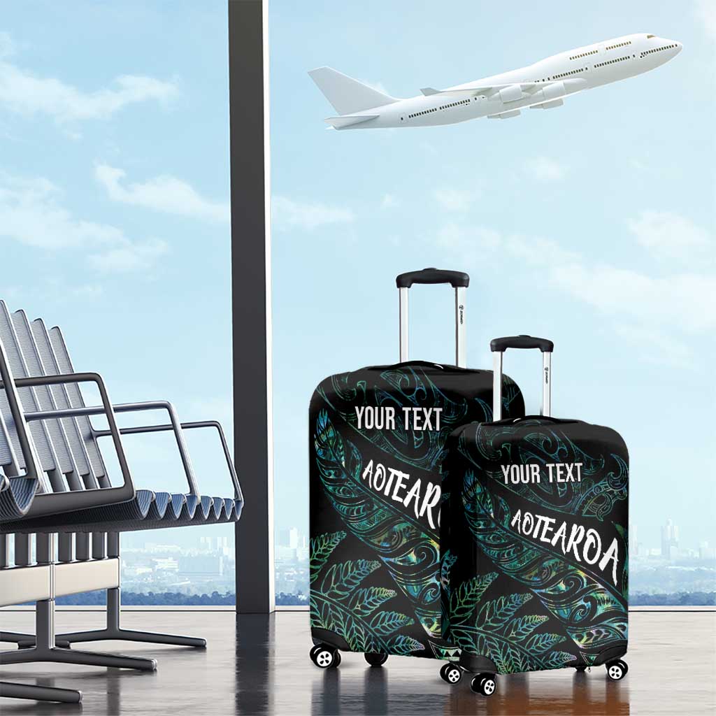 Aotearoa Personalized Lawn Bowls Maori Luggage Cover New Zealand Paua Shell Tribal Silver Fern - Aussie Hoodie