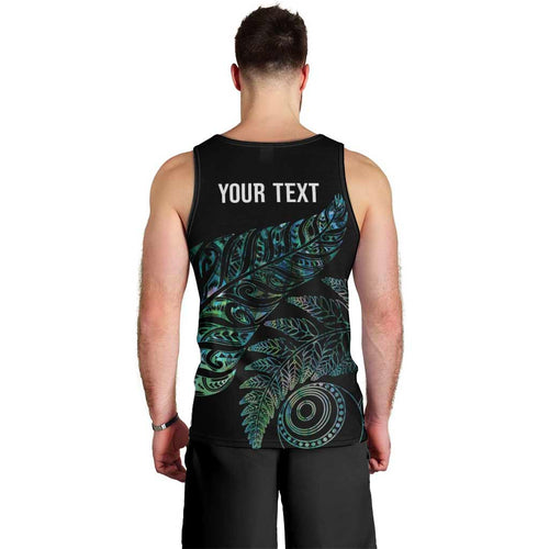 Aotearoa Personalized Lawn Bowls Maori Men Tank Top New Zealand Paua Shell Tribal Silver Fern - Aussie Hoodie