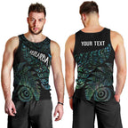Aotearoa Personalized Lawn Bowls Maori Men Tank Top New Zealand Paua Shell Tribal Silver Fern - Aussie Hoodie