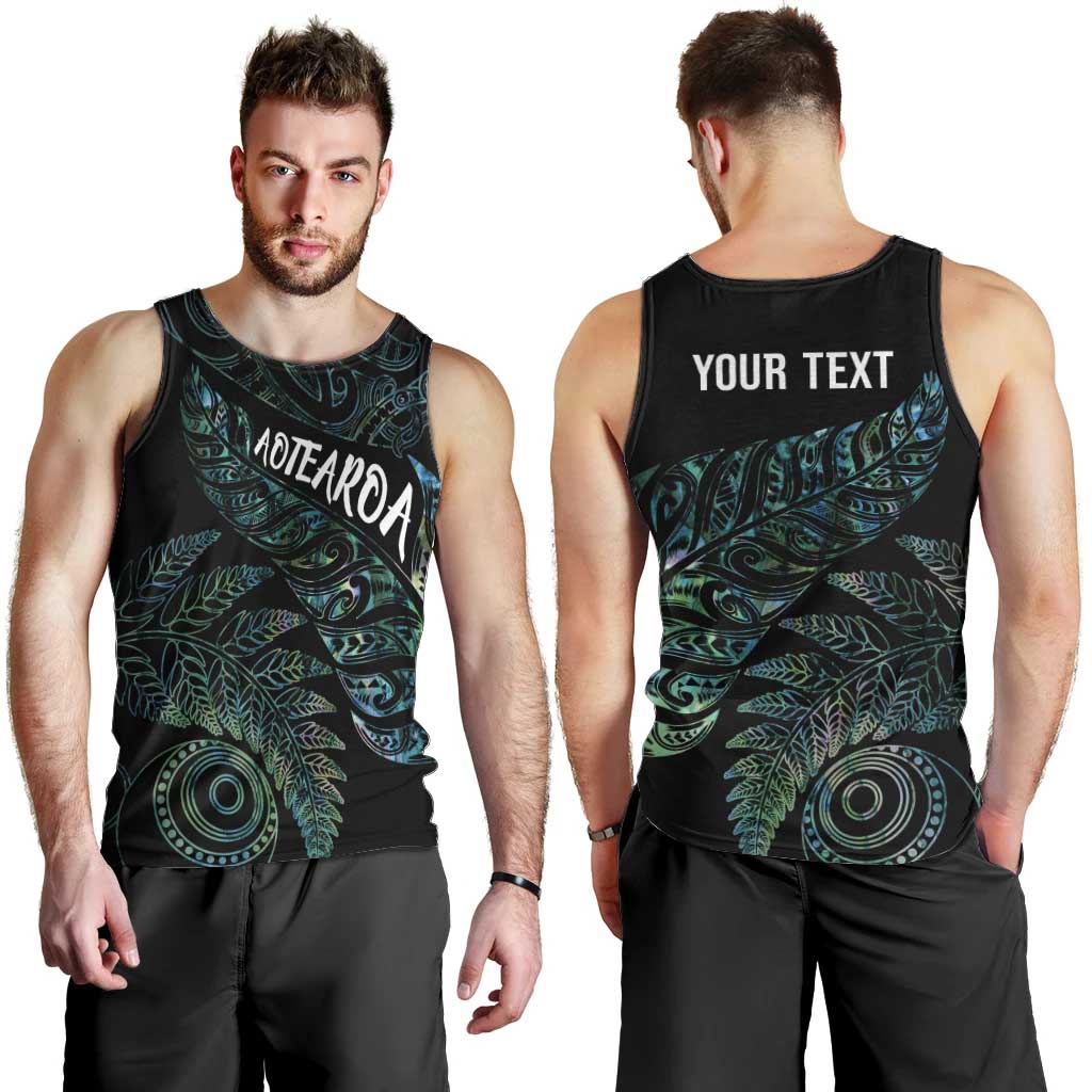 Aotearoa Personalized Lawn Bowls Maori Men Tank Top New Zealand Paua Shell Tribal Silver Fern - Aussie Hoodie