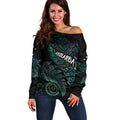 Aotearoa Personalized Lawn Bowls Maori Off Shoulder Sweater New Zealand Paua Shell Tribal Silver Fern - Aussie Hoodie