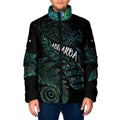 Aotearoa Personalized Lawn Bowls Maori Padded Jacket New Zealand Paua Shell Tribal Silver Fern - Aussie Hoodie