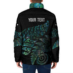 Aotearoa Personalized Lawn Bowls Maori Padded Jacket New Zealand Paua Shell Tribal Silver Fern - Aussie Hoodie