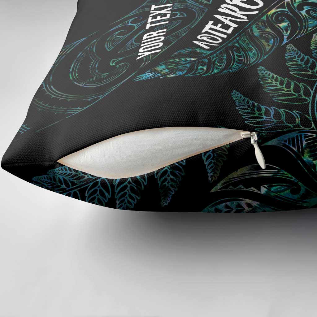 Aotearoa Personalized Lawn Bowls Maori Pillow Cover New Zealand Paua Shell Tribal Silver Fern - Aussie Hoodie
