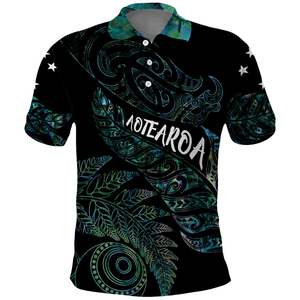 Aotearoa Personalized Lawn Bowls Maori Polo Shirt New Zealand Paua Shell Tribal Silver Fern - Aussie Hoodie