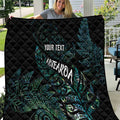 Aotearoa Personalized Lawn Bowls Maori Quilt New Zealand Paua Shell Tribal Silver Fern - Aussie Hoodie
