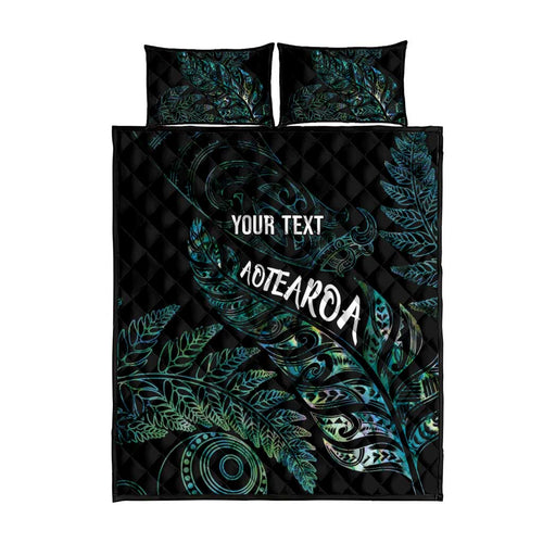 Aotearoa Personalized Lawn Bowls Maori Quilt Bed Set New Zealand Paua Shell Tribal Silver Fern - Aussie Hoodie