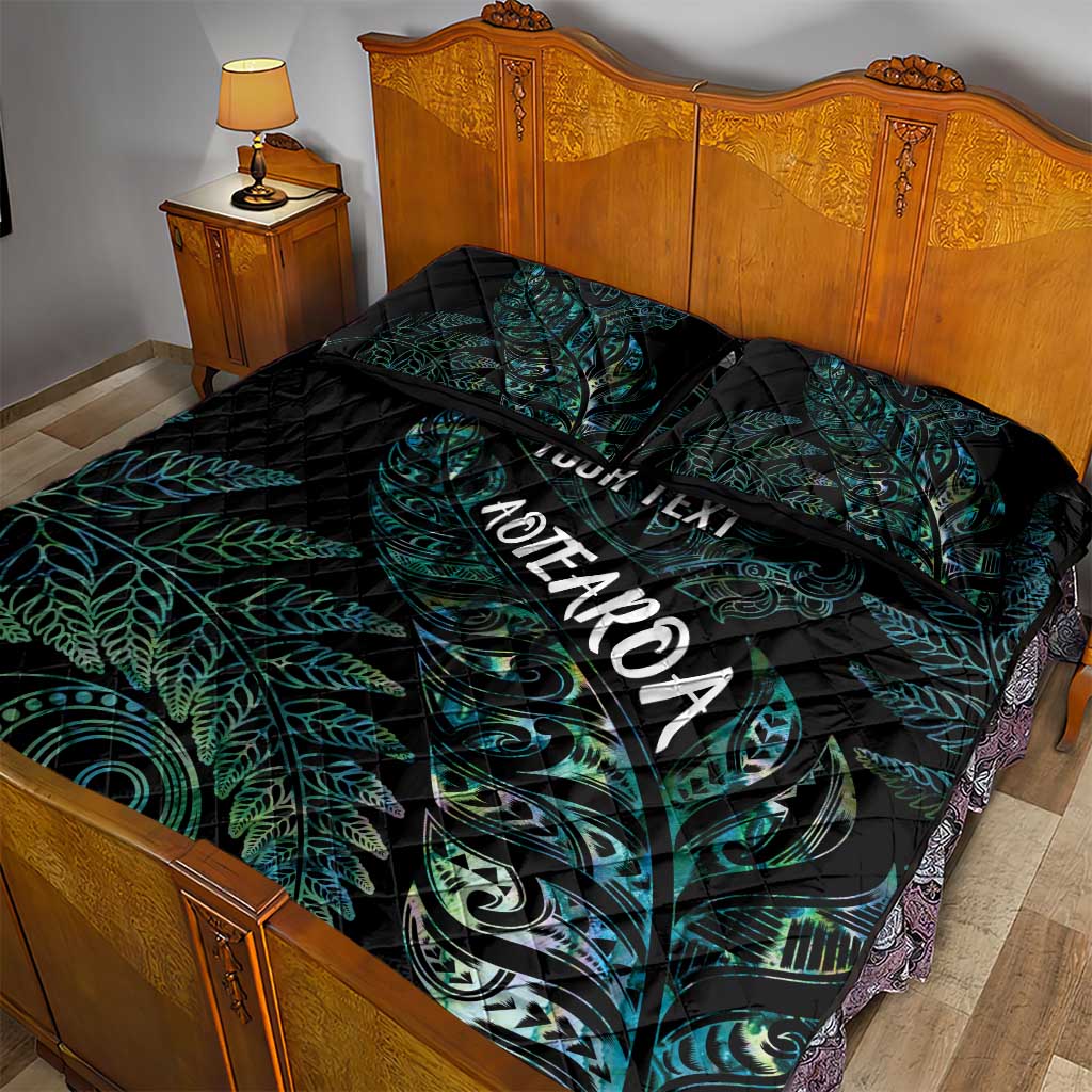 Aotearoa Personalized Lawn Bowls Maori Quilt Bed Set New Zealand Paua Shell Tribal Silver Fern - Aussie Hoodie