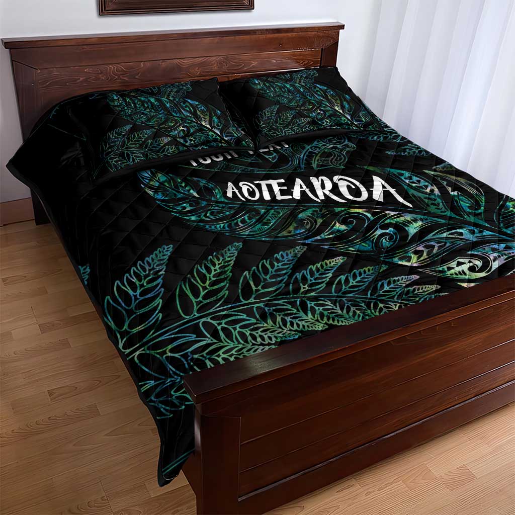 Aotearoa Personalized Lawn Bowls Maori Quilt Bed Set New Zealand Paua Shell Tribal Silver Fern - Aussie Hoodie