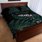 Aotearoa Personalized Lawn Bowls Maori Quilt Bed Set New Zealand Paua Shell Tribal Silver Fern - Aussie Hoodie