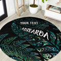 Aotearoa Personalized Lawn Bowls Maori Round Carpet New Zealand Paua Shell Tribal Silver Fern - Aussie Hoodie