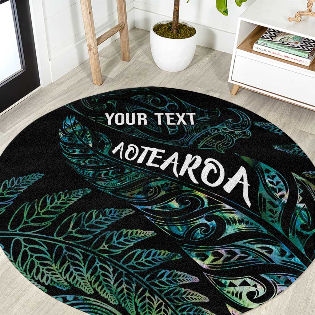 Aotearoa Personalized Lawn Bowls Maori Round Carpet New Zealand Paua Shell Tribal Silver Fern - Aussie Hoodie