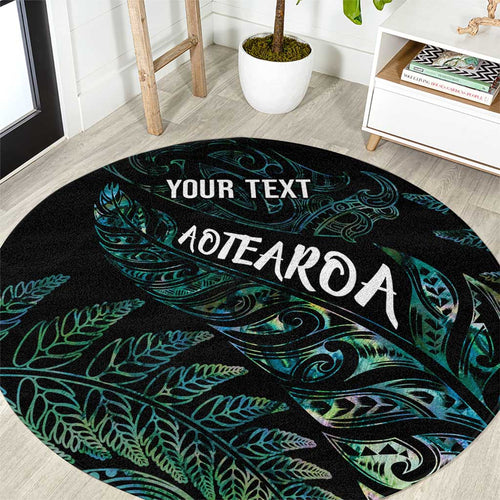 Aotearoa Personalized Lawn Bowls Maori Round Carpet New Zealand Paua Shell Tribal Silver Fern - Aussie Hoodie