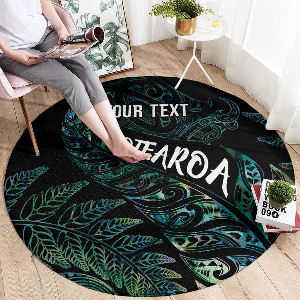 Aotearoa Personalized Lawn Bowls Maori Round Carpet New Zealand Paua Shell Tribal Silver Fern - Aussie Hoodie