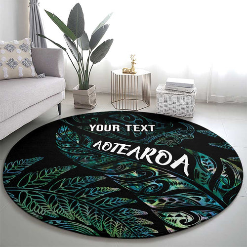 Aotearoa Personalized Lawn Bowls Maori Round Carpet New Zealand Paua Shell Tribal Silver Fern - Aussie Hoodie