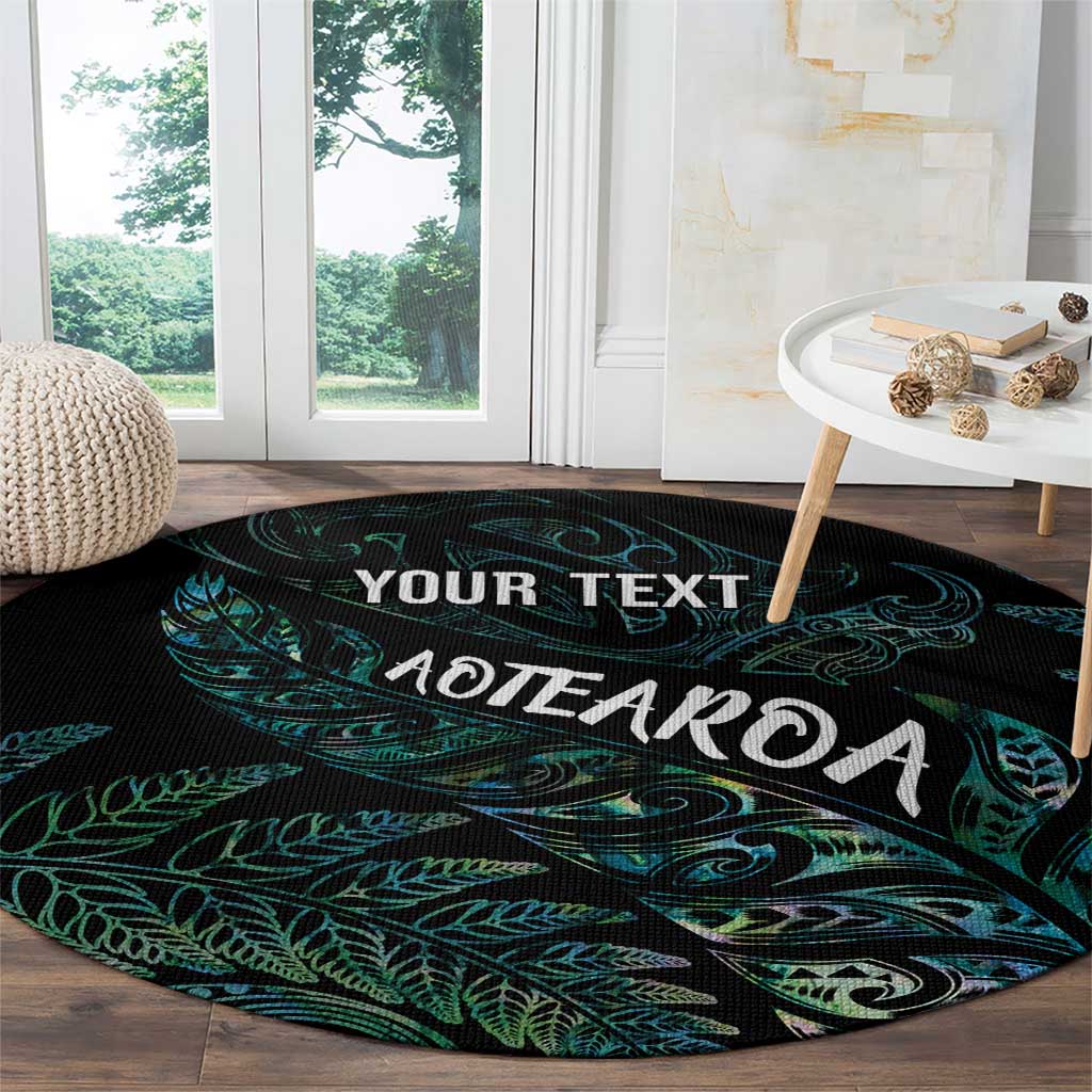 Aotearoa Personalized Lawn Bowls Maori Round Carpet New Zealand Paua Shell Tribal Silver Fern - Aussie Hoodie