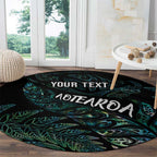 Aotearoa Personalized Lawn Bowls Maori Round Carpet New Zealand Paua Shell Tribal Silver Fern - Aussie Hoodie